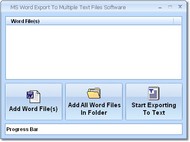 MS Word Export To Multiple Text Files Software screenshot